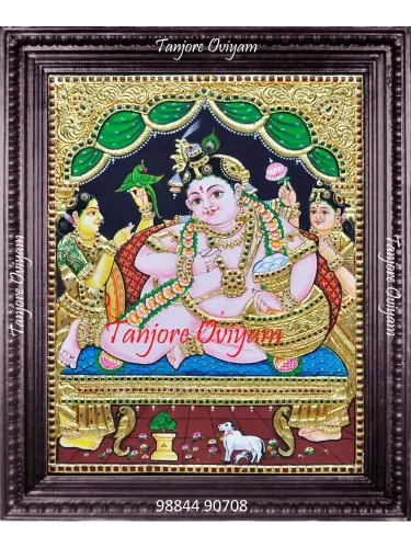 Butter Krishna Tanjore Painting - Tanjore Painting Krishna